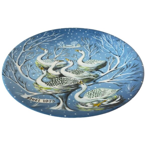 1975 Haviland Limoges 12 Day Of Christmas Plate Six Geese A Laying 6th In Series - Picture 2 of 6